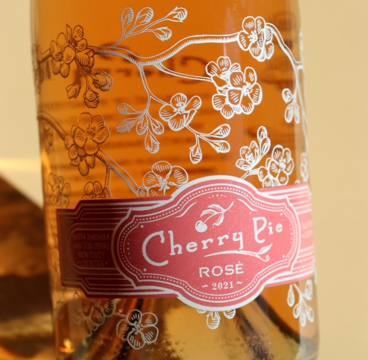 Cherry Pie rose wine label design