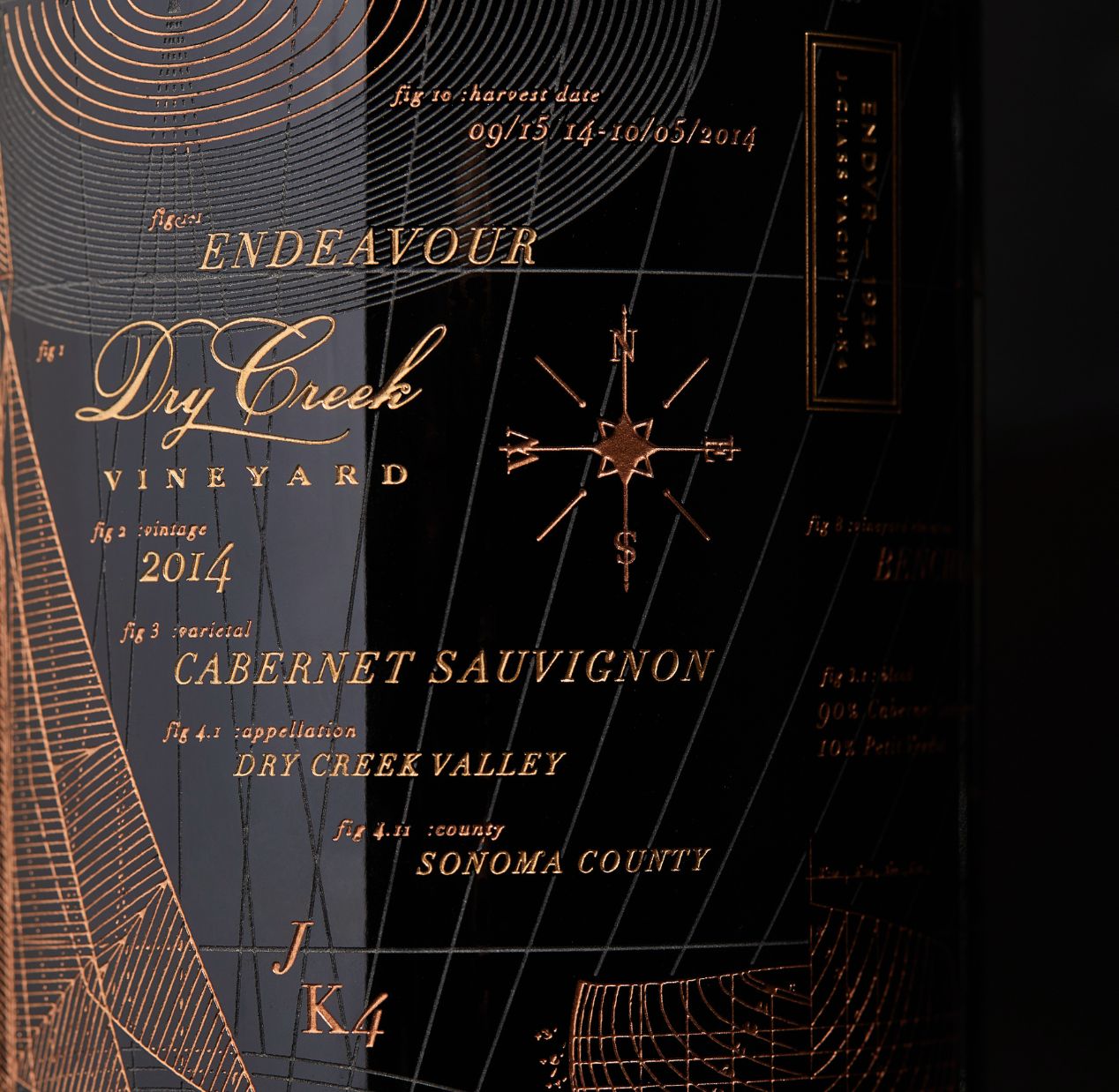 wine label engraved details