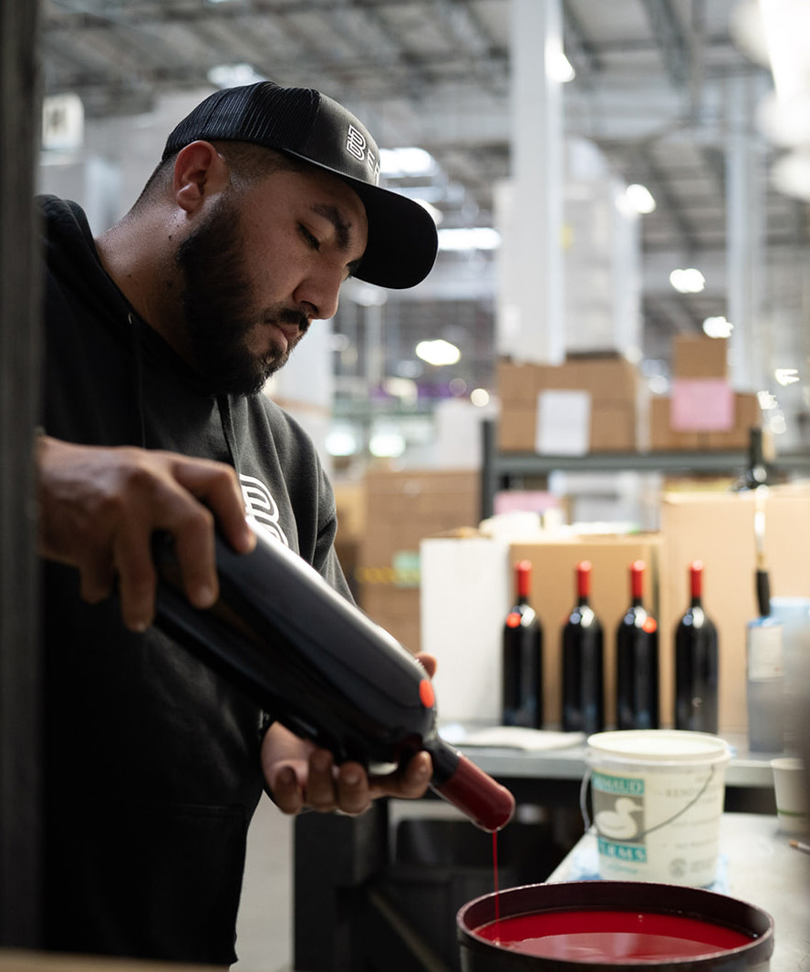 waxing and wine bottle fulfillment in Napa Valley