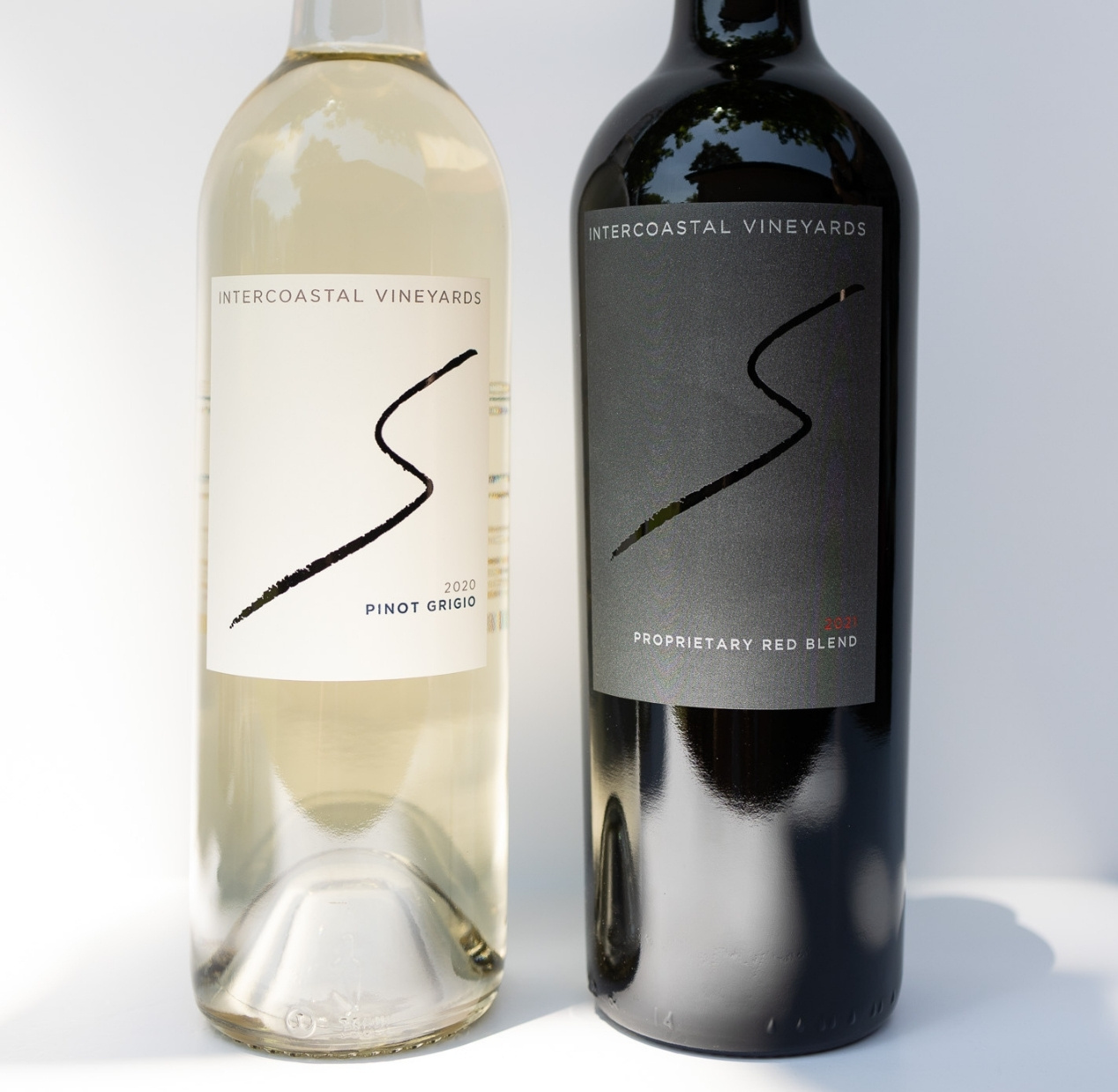 Intercoastal Vineyards screen printed wine labels