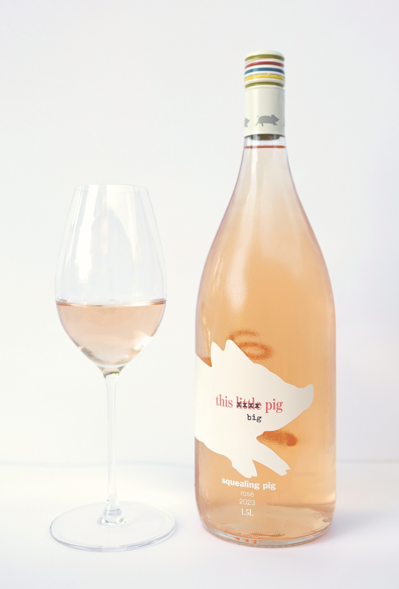 Squealing Pig rose wine label