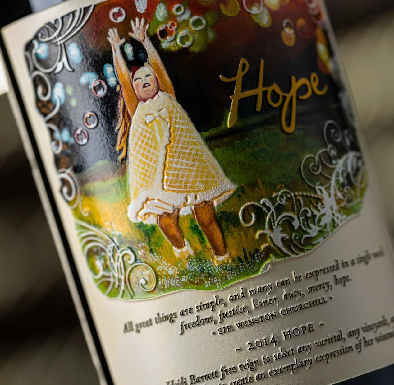 Fantesca Hope wine label handpainted
