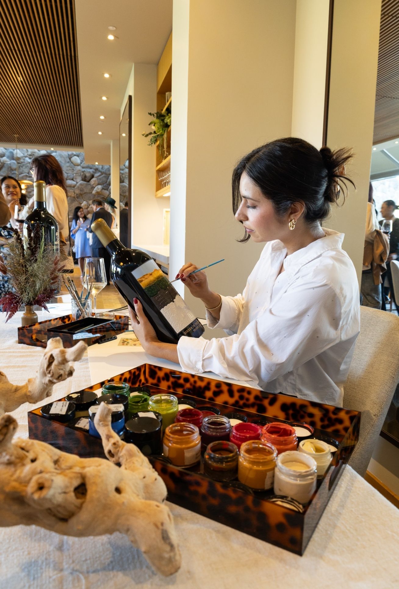 live painting at a Stag's Leap Wine Cellars event