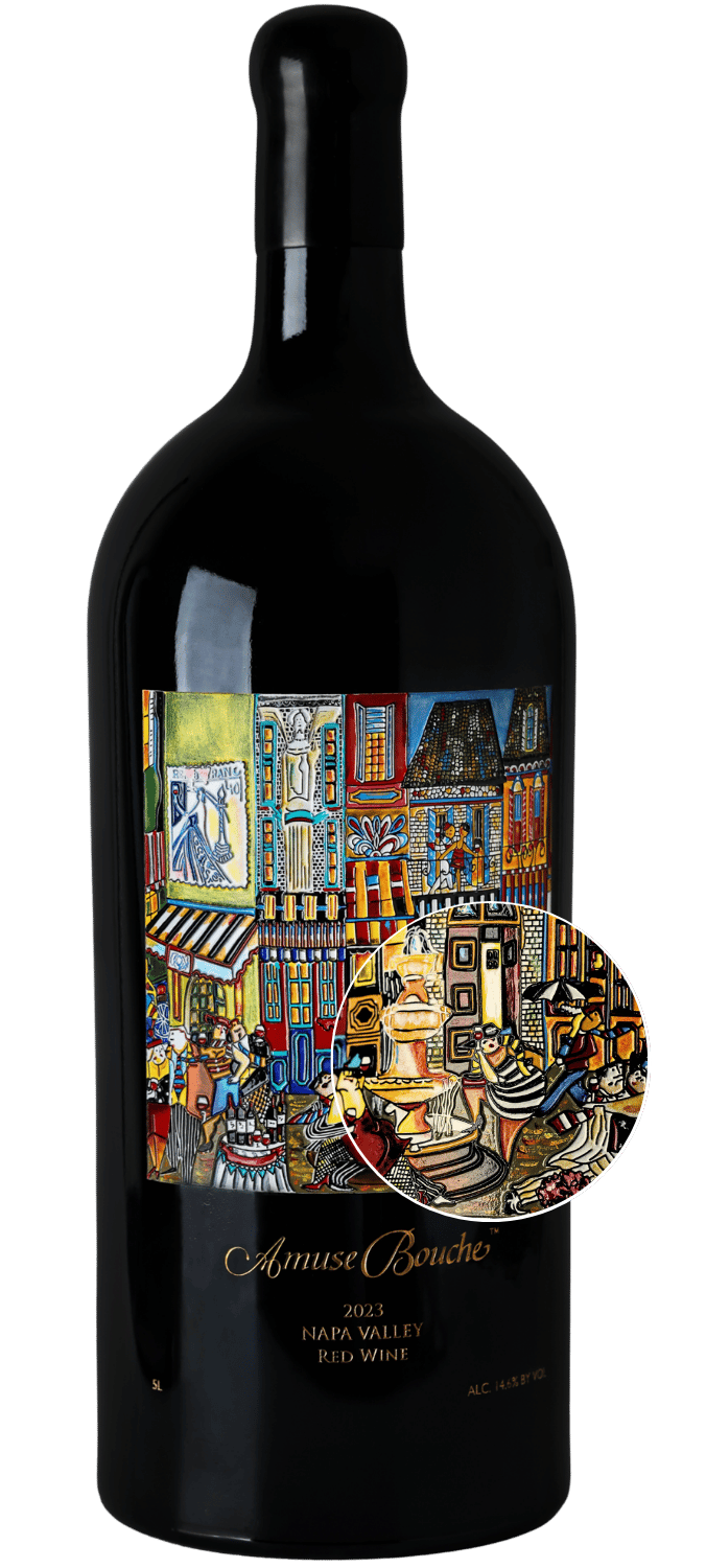 deep etch technique in wine bottle packaging